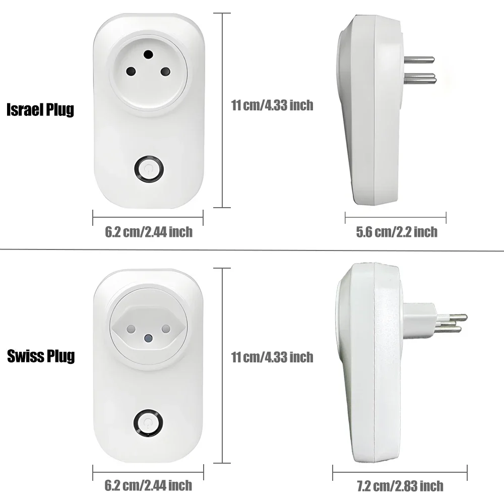 BORUIDAPLS ZigBee IS/CH Tuya Smart Plug Timer Voice Remote Control Socket Google Home Alexa With Power Monitoring Money Saving