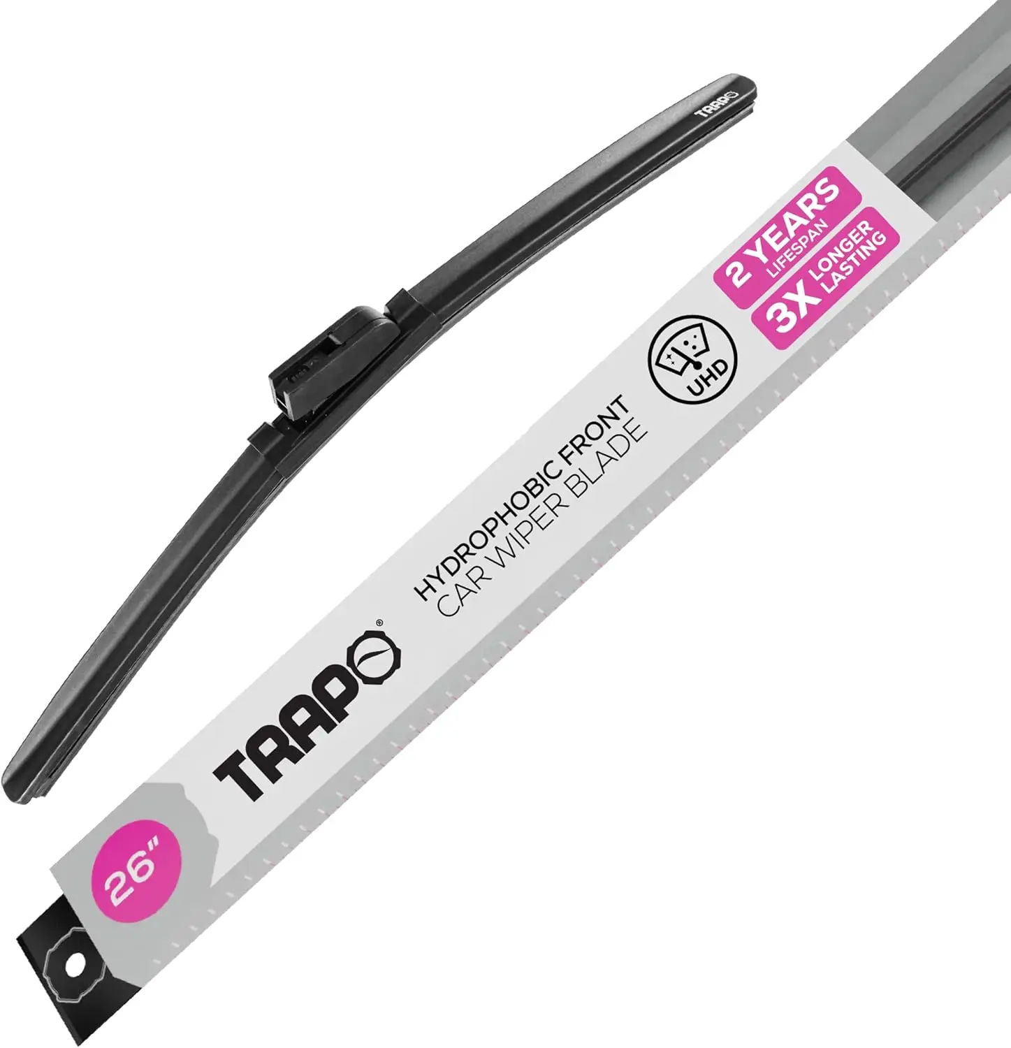 

26” Hydrophobic Front Windshield Wiper Blade - Universal Fit for Most Vehicles - Durable & Silicone - Strong Water-Repellent Coa