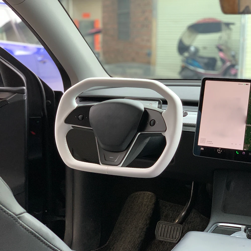 Misura per Tesla Model 3 Model Y volante Cybertruck Style Napa accessori modificati in pelle