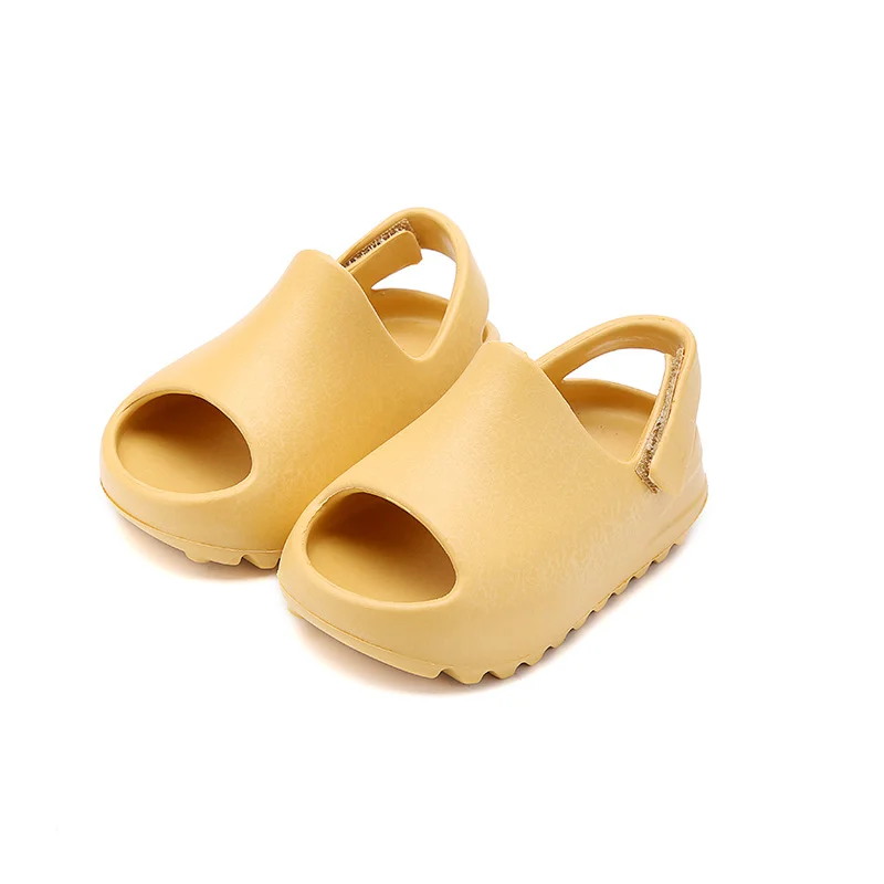 Sandalias impermeables para bebés y niños pequeños, chanclas informales de suela suave, suela gruesa de EVA, para interiores, novedad de verano