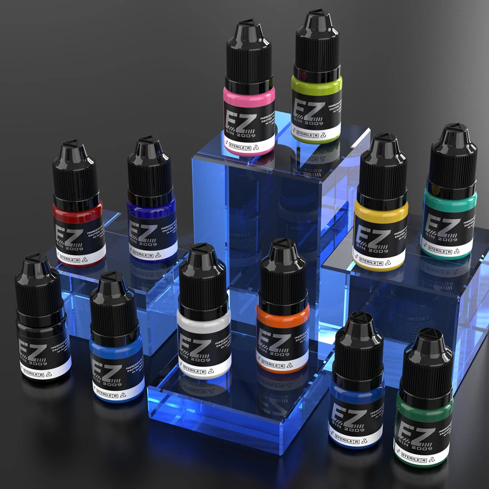 EZ Tattoo INK 25 Colors  1/2 oz 15ml/Bottle Tattoo Inks Pigment Kit for 3D Makeup Beauty Skin Body Art