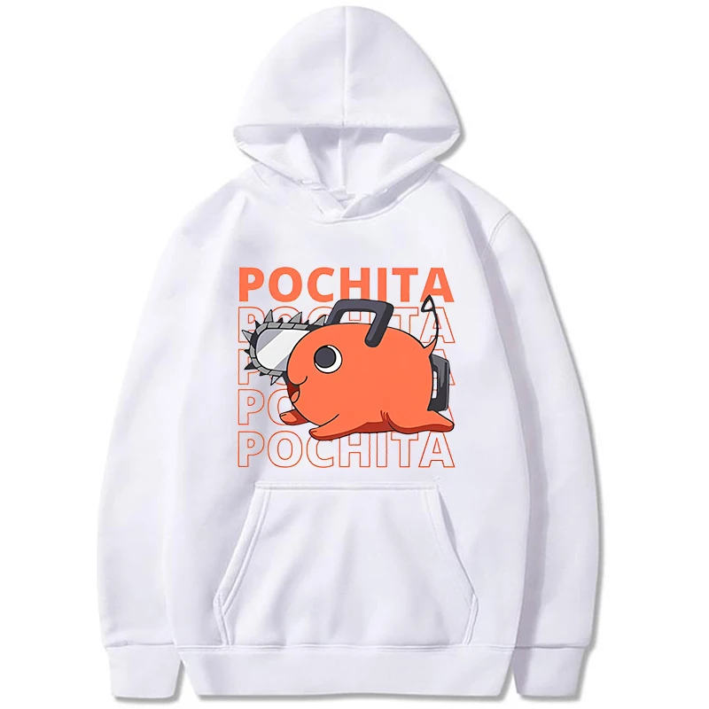 Nieuwe Anime Hoodies Grappige Pochita Grafische Afdrukken Sweatshirt Herfst WinterCasual Lange Mouw Losse Tops