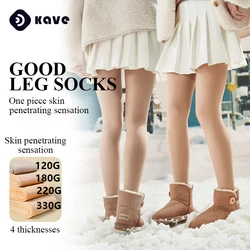 Kave Winter Warm Stockings Women Black 300G Thick Fleece Lined Tights Basic Streerwear Womens Pantyhose