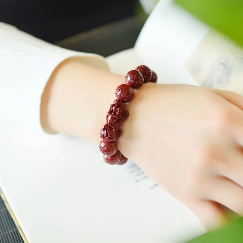 Bracelet de cinabre à haute teneur en minéraux crus, bijoux en cristal violet, or et sable, pour hommes et femmes