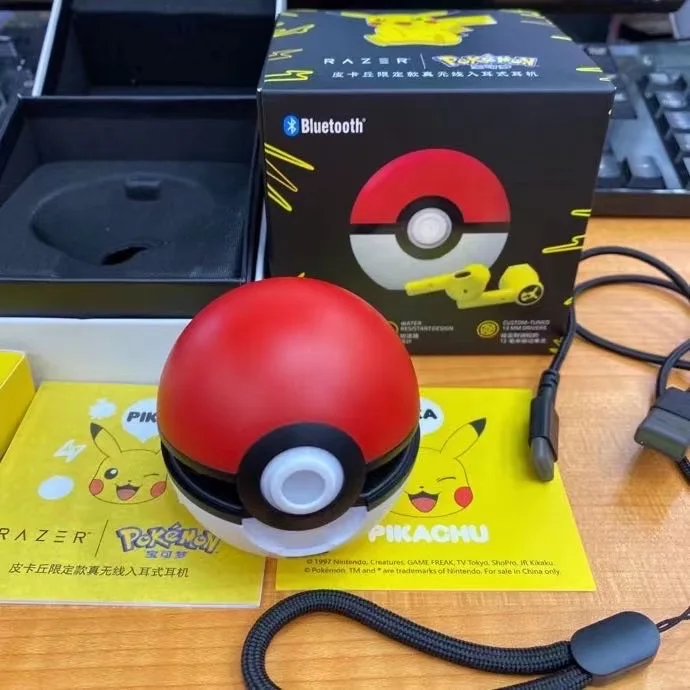 سماعات Razer Pokemon Pikachu سماعات رأس لاسلكية سماعات بلوتوث Tws Touch سماعات أذن للألعاب Pokeball لجميع الهواتف