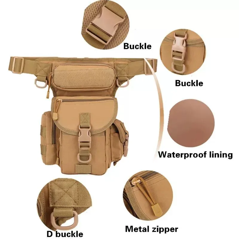 Men Waist Fanny Pack Leg Bag Military Tactical Motorcycle Rider Camera Sports Travel Nylon Male Bum Hip Belt Thigh Fanny Bags view 3