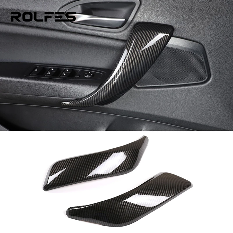 ROLFES 2 Door model Inner Door Armrest Handle Cover Trim Sticker For BMW 1 2 Series F20 F21 F22 F23 2012-2018 Car Accessories