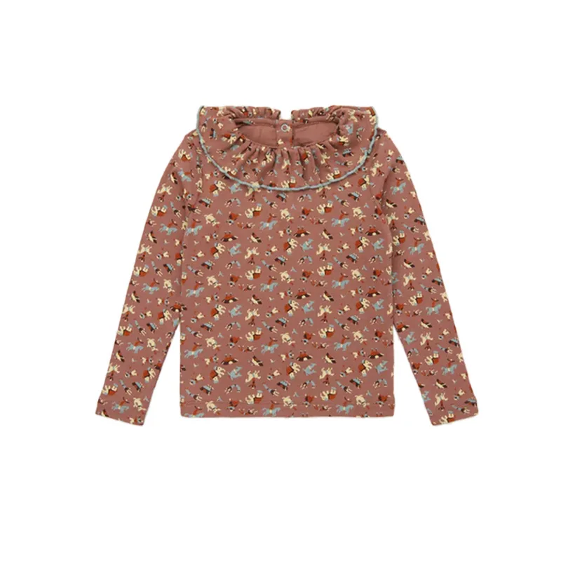 Kinder T-Shirt Herbst MP Mädchen süße gebundene langärmelige Basisschicht Home Wear und lange Hosen Set Mädchenkleidung