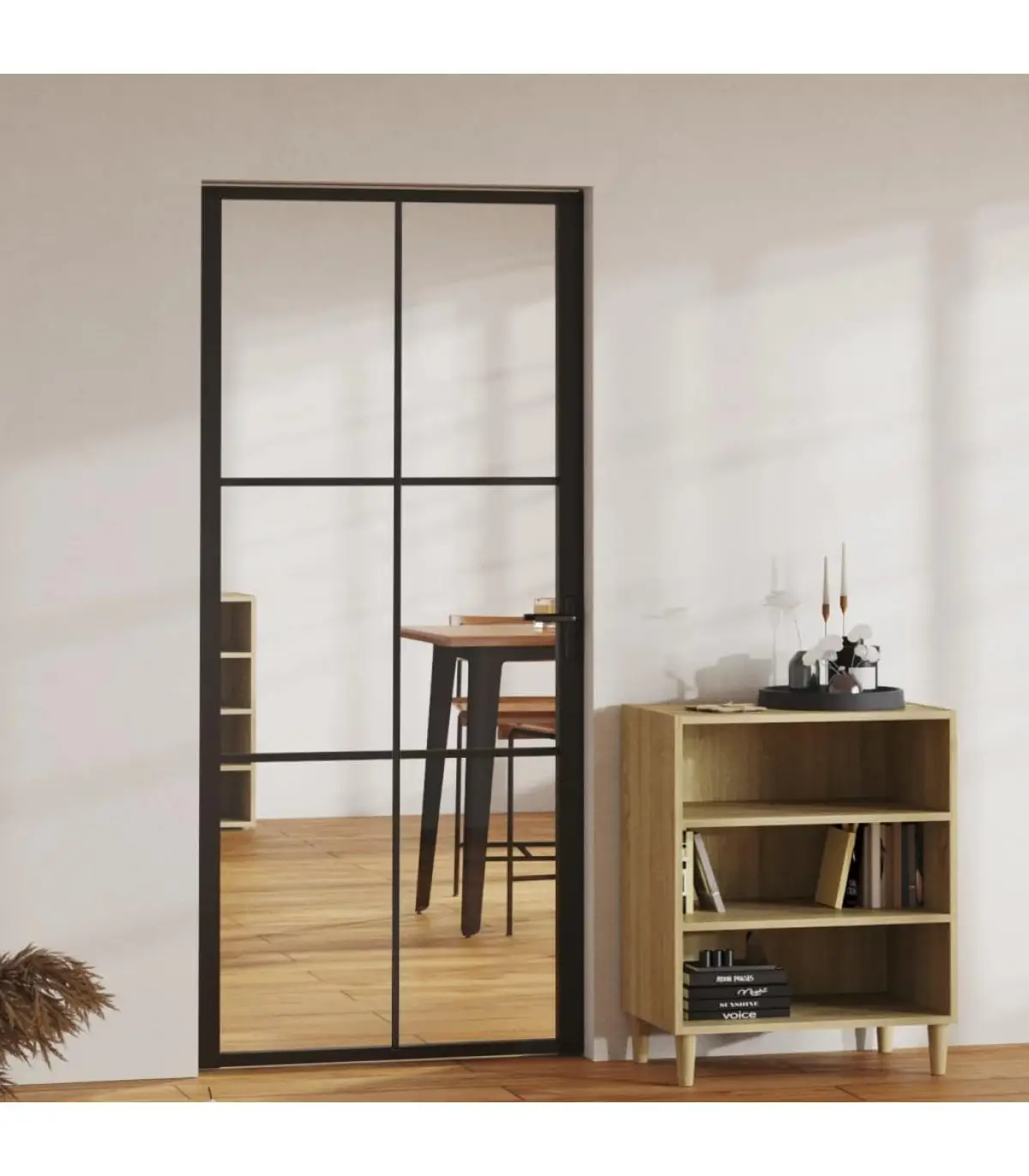 Doors for home interior door glass ESG and aluminum black 93x201,5 cm