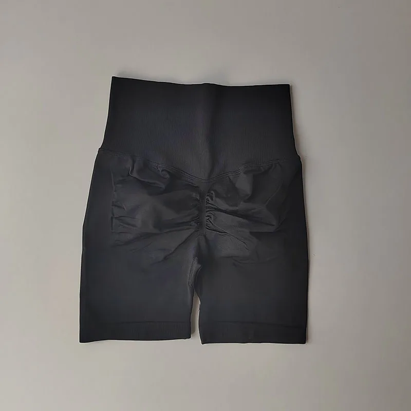 Pfirsichfarbene Fitness-Shorts mit hoher Taille, schnelltrocknend, atmungsaktiv, für das Training, Po-Lifting, eng anliegende Sport-Yoga-Dreiviertelhose – Detail 11