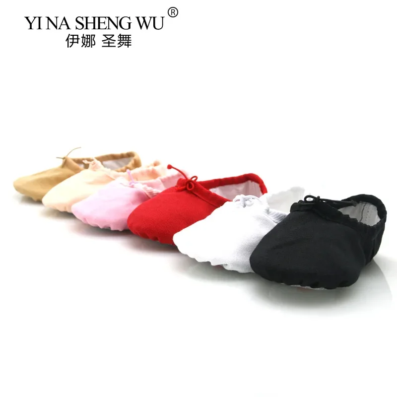 2 Style Girls Ballet Dancing Shoes Canvas Soft Sole Ballet Dance Slippers Child Dance Practise Shoes For Kids Pointe Dance Shoes
