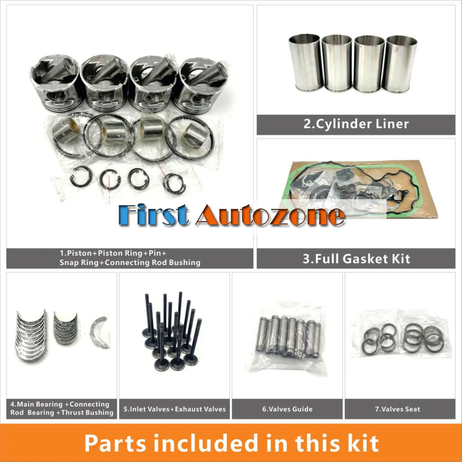 MT368 MT341 MT338 Tractor Overhaul Rebuild Kit For Mitsubishi S4L2 S4L2-E Engine