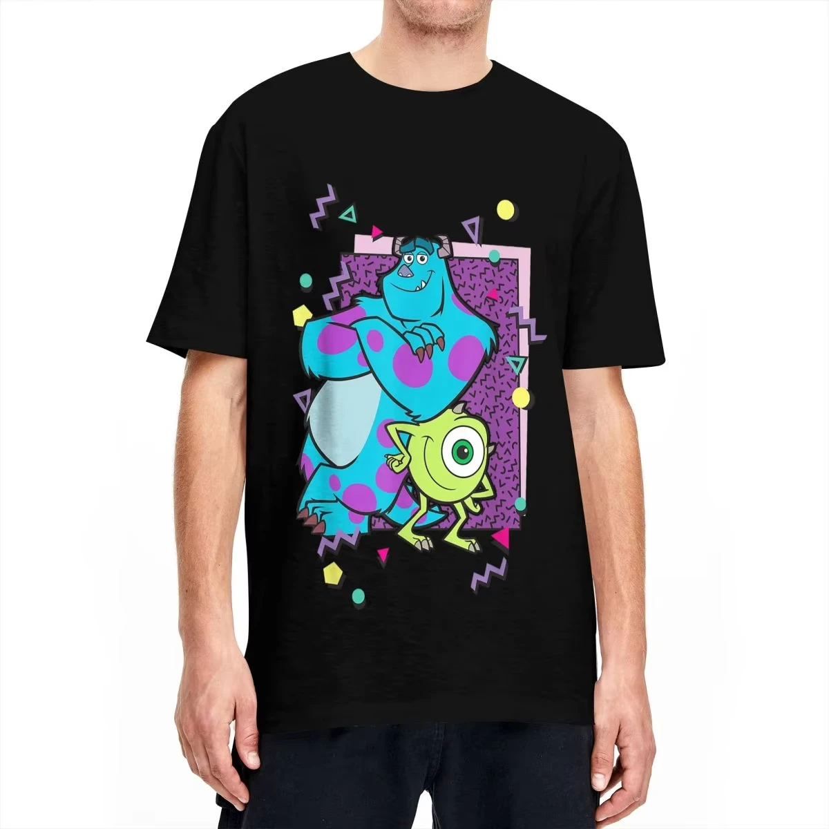 Camisetas de manga corta para hombre y mujer, camisa de cuello redondo, 100% algodón, estilo de los 90, Monsters Inc. Mike And Sully, para fiesta