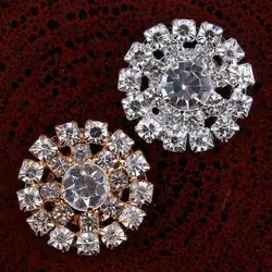 10 STKS Handgemaakte Vintage Metalen Decoratieve Knoppen Kristal Parel Bloem Centrum Legering Plaksteen Strass Knoppen Craft Supplies