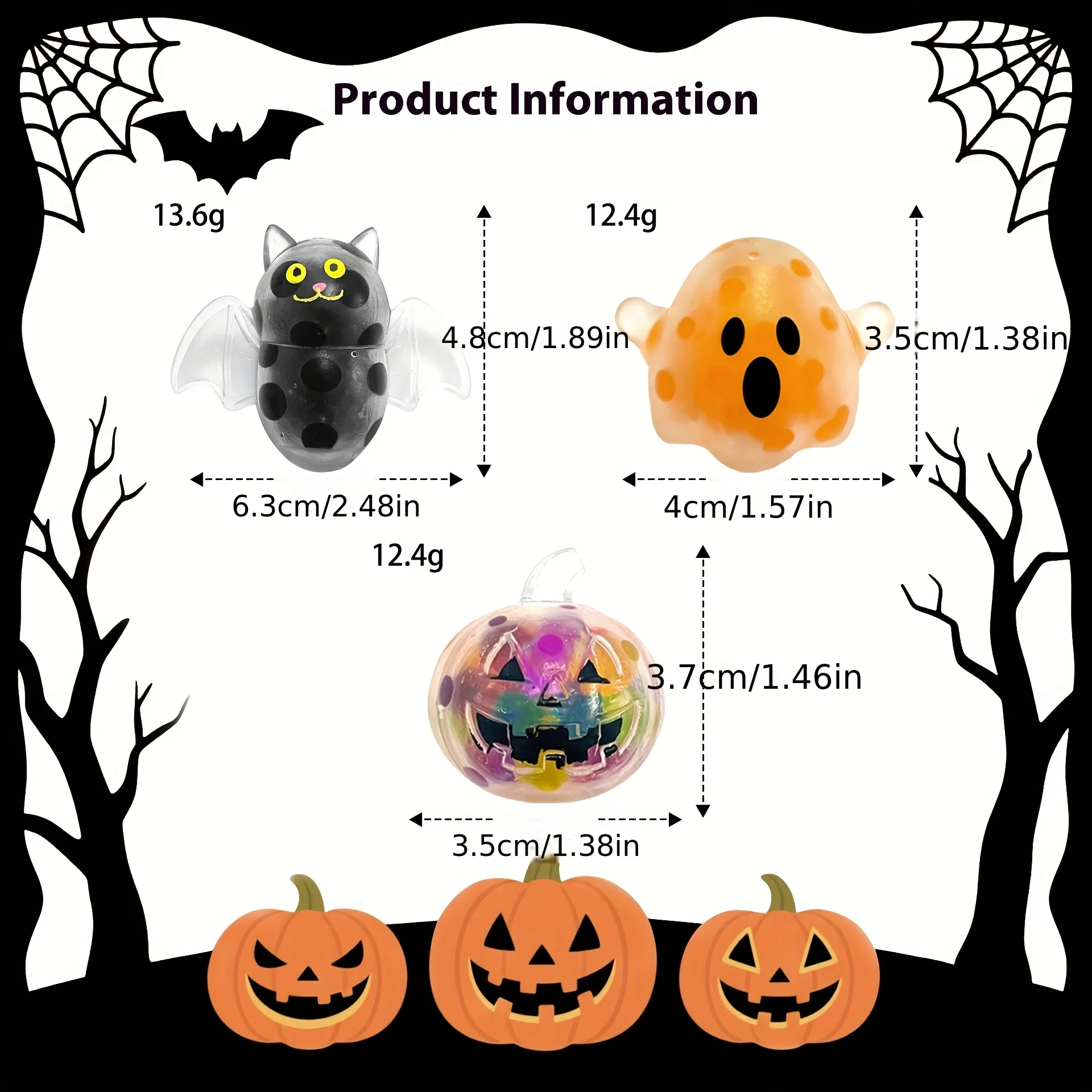 20 stuks nieuwe Halloween stressknipspeelgoed, willekeurige kleuren, Halloween-thema kralenknipspeelgoed, spook, vleermuis, pompoenvormen, knijpspeelgoed, geschikt voor vakantiegeschenken, kantoor stressverlichting, ontspannen en focus, klaslokaalbeloningen