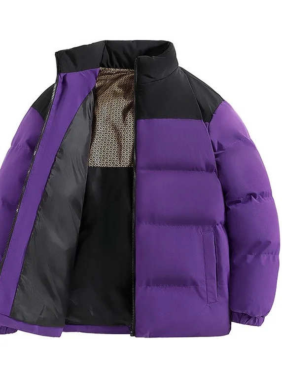 

Осенне-зимняя утепленная хлопковая куртка с воротником-стойкой, свободного кроя, для мужчин и женщин, теплая ветрозащитная верхняя одежда