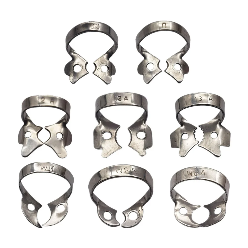 

Premium Stainless Steel Dental Rubber Dam Clamps 26 Sizes Endodontic Restorative Barrier Clips Frame Holder for Molar Teeth