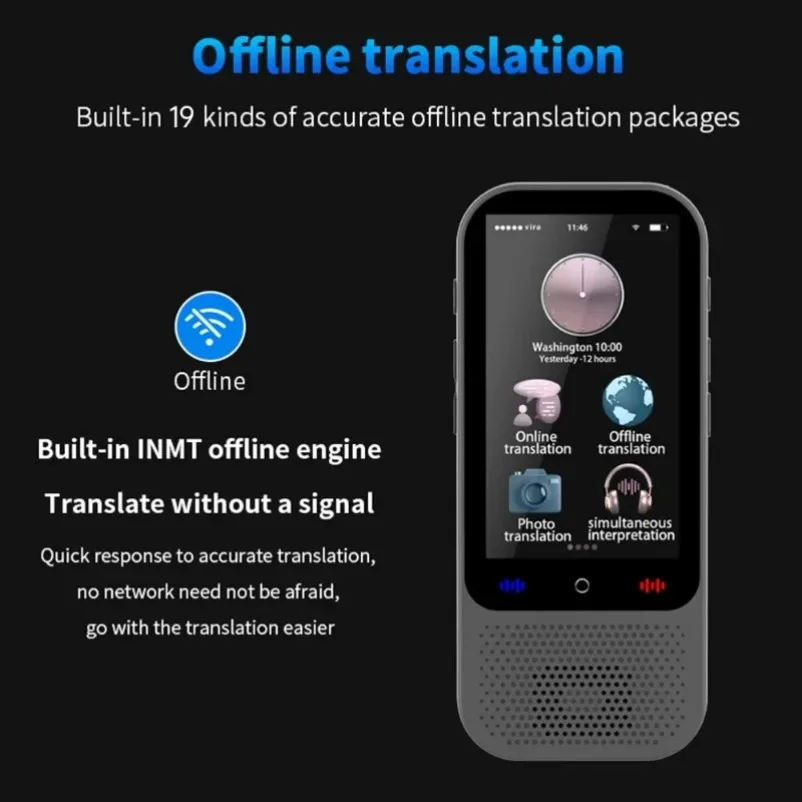 138 Language S80 Pro Intelligent Translation Machine Intelligent Recording 19 Offline Real-time Chat GPT AI Voice Photo Translat