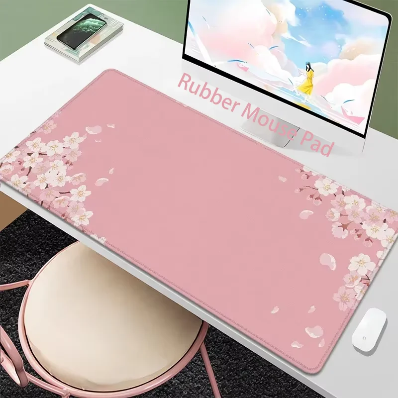 

Cute Purple Pink Lilac Lavender Flowers Cherry Blossoms High Beauty Girl Office Desktop Decoration Kawaii Rubber Mouse Pad