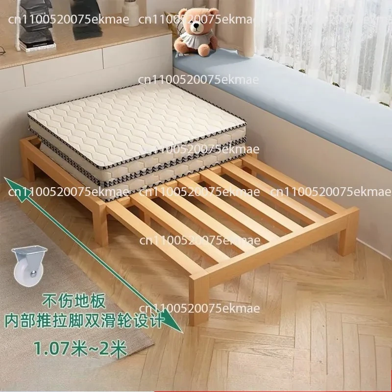 Double Sofa Retractable Small Apartment Folding Bed Pulling Single Bed Solid Wood Splicing Bed Children's Meter