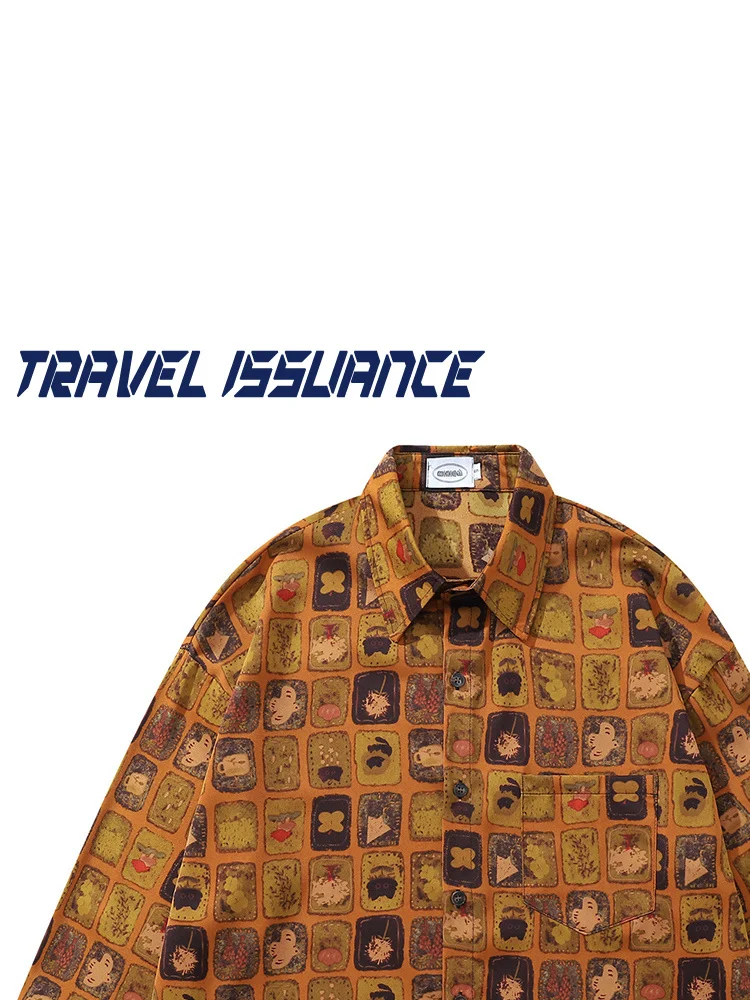 

Travel Issuance Casual Loose Long Sleeve Shirt Fashionable Breathable Polyester Youth Popular Spring Autumn Wear for Men And ...