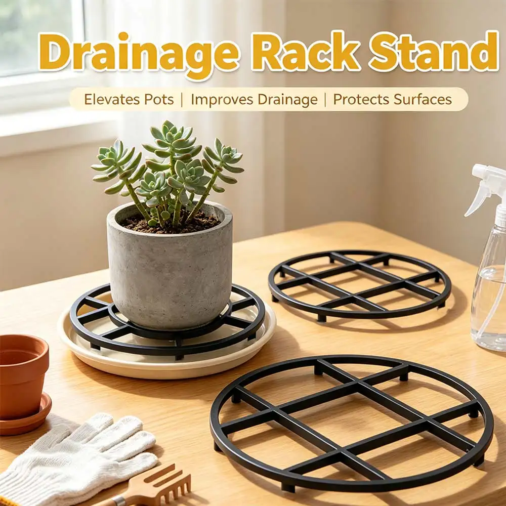 20PCS Anti Rot Root Flower Pot Tray Breathable Base Round Mesh Pad Plant Saucer Bottom Drainage Plastic Root Prevention Pad