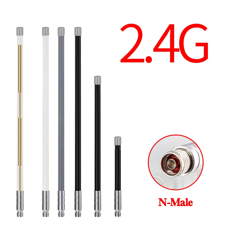 Outdoor Waterproof Fiberglass Antenna, Wireless Network Card, WiFi Router, Remote Enhanced Signal, N Head, Zigbee, 2.4G, 2.4GHz