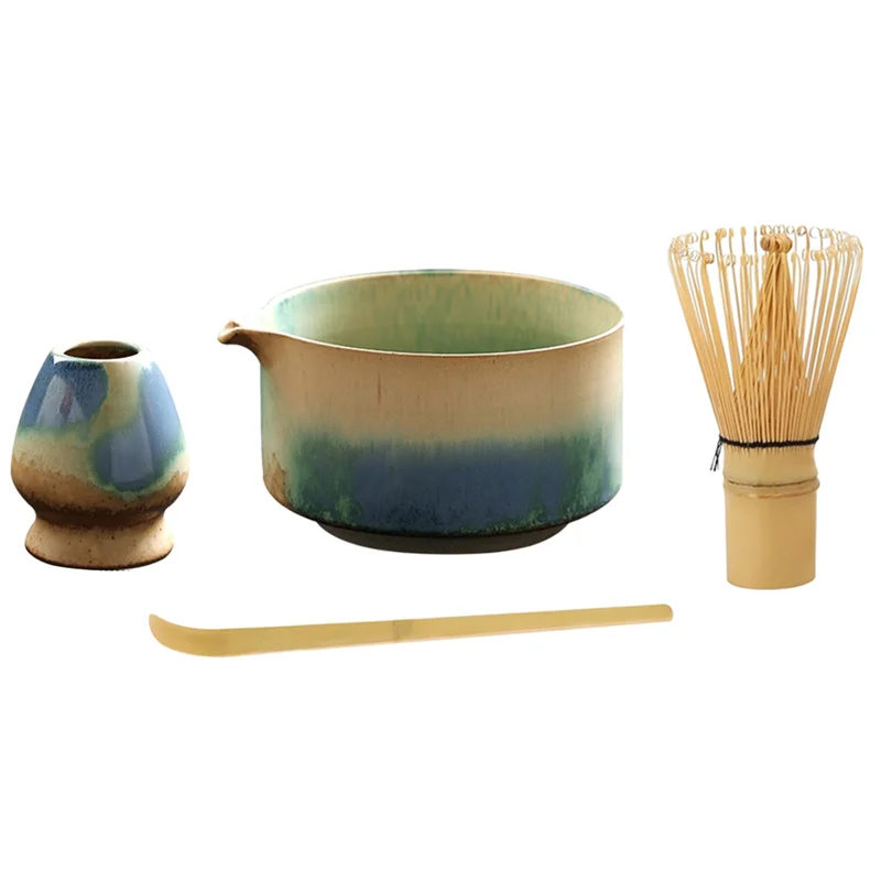 

ABGG-Tea Lovers Gift- 4PCS Japanese Matcha Set Including Bowl, Bamboo Whisk& Teaspoon Tea-Making Tools