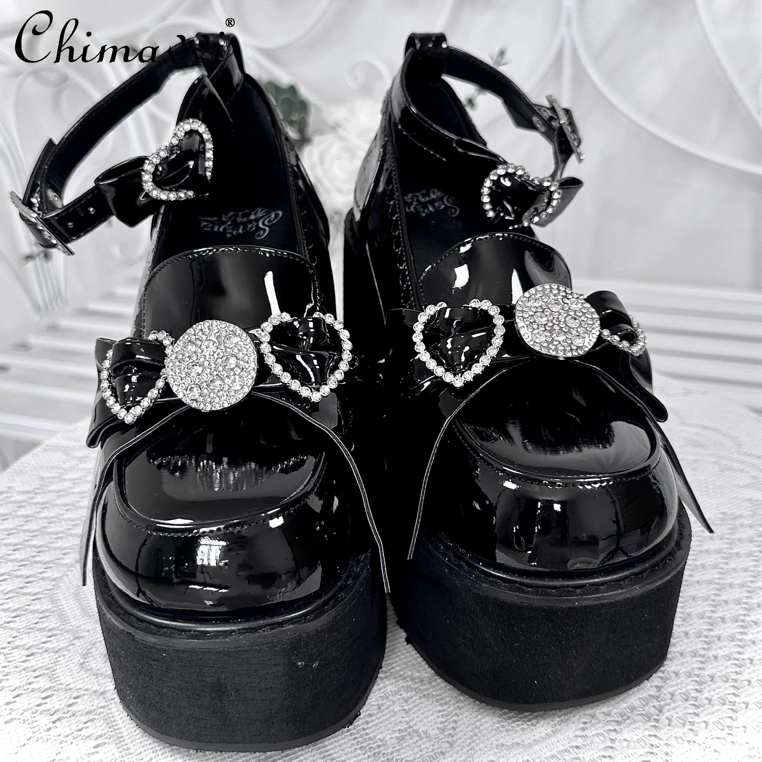 Original Japanese Mine Series Thick-soled Mass-produced High Heels Spring New Subculture Cute Girl Diamond Lolita Women's Pumps