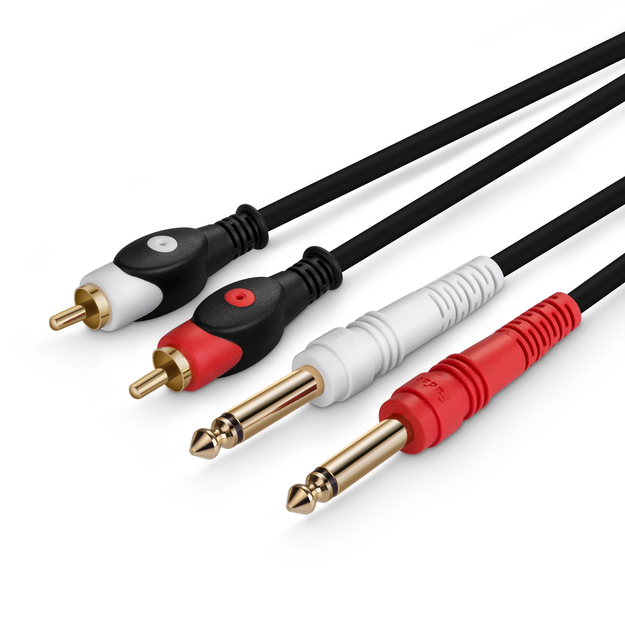 

Pro Audio Dual 6.35mm(1/4") Mono Male to 2 RCA Male Audio Cable for Mixer Amplifie