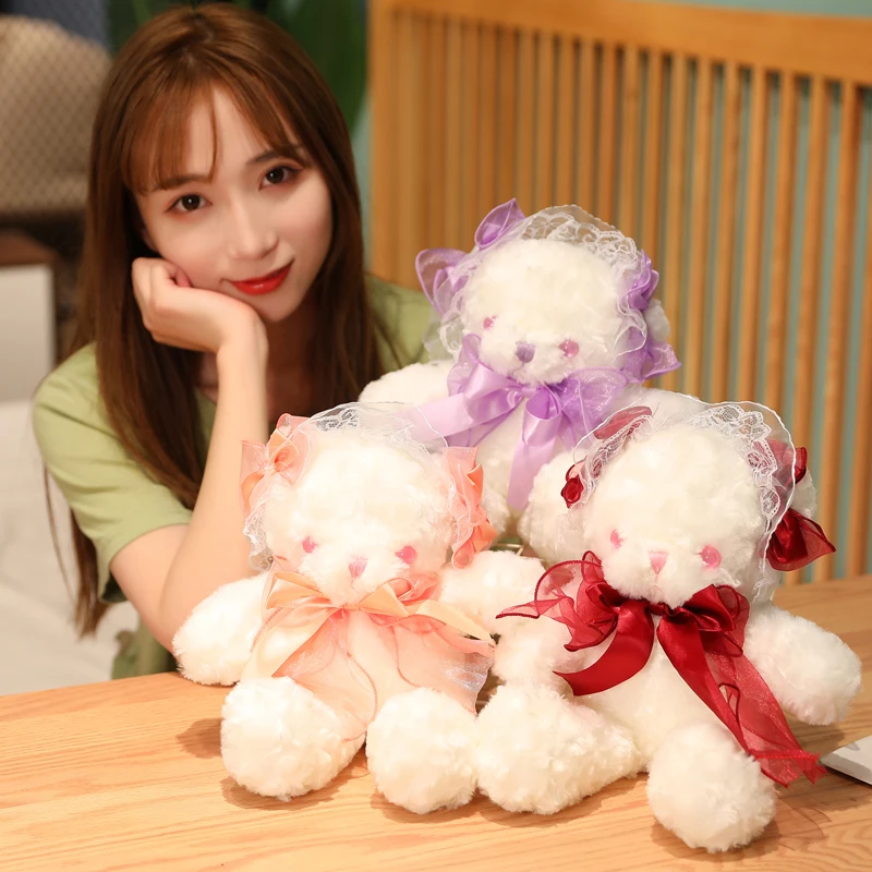 Urso de Pelúcia Lolita Pequeno, Brinquedo de Pelúcia, Urso de Pelúcia com Olhos Ativos, Presente, Tamanho Compacto, Boneca Macia Preenchida com Algodão PP