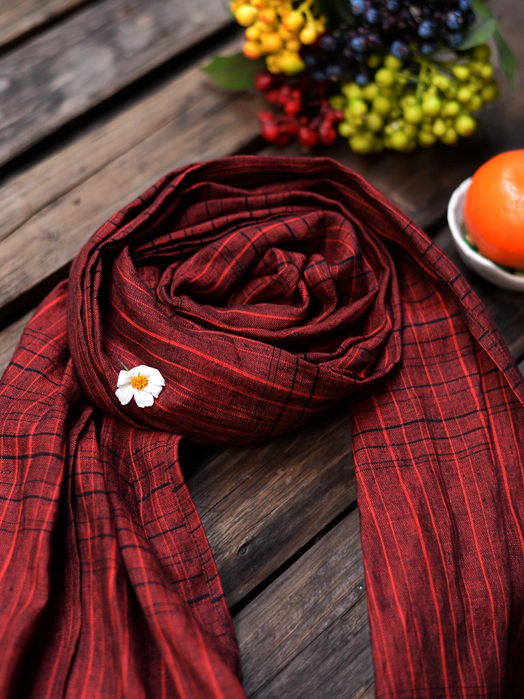 red-linen-scarf-women's-original-national-sle-multifunctional-stripe-long-awl-winter-faion-accories-by-he-xuan