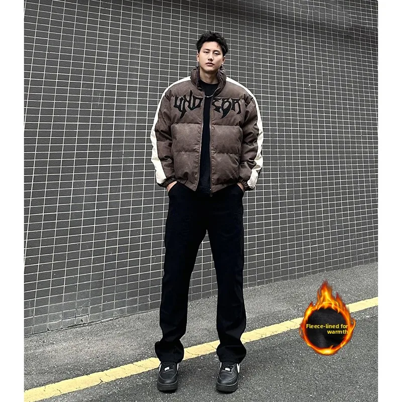 

Мужские джинсы Bla Fce с прямым кроем и подкладкой, с высокой талией, утягивающие, в американском стиле High Street, слегка расклешенные