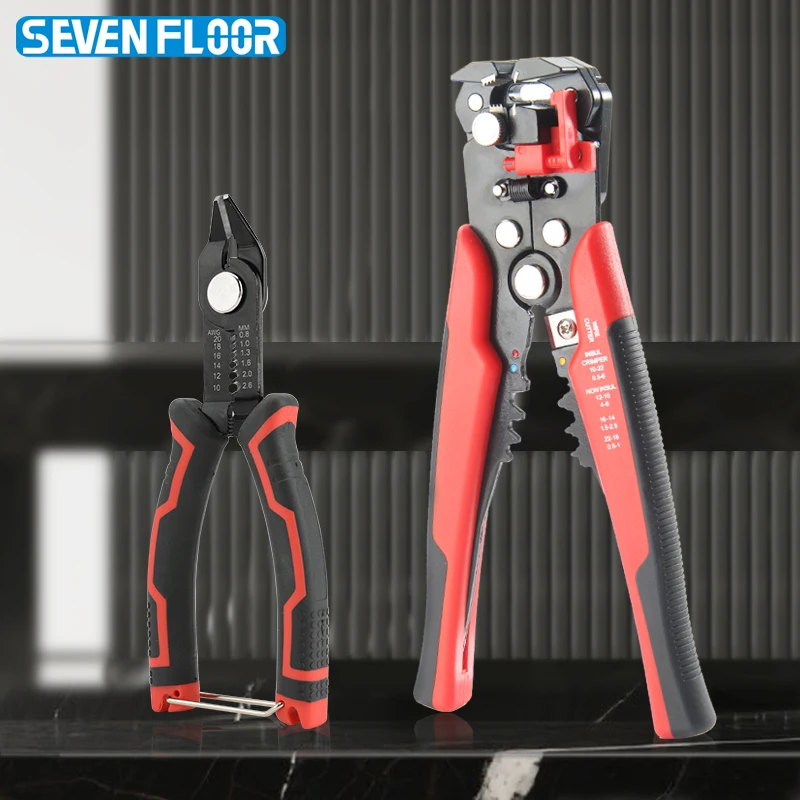 Pack of 2 3-in-1 Automatic Wire Stripper ,Side Cutters,Wire Strippers,10-24 AWG and Side Cutters 20-10 AWG, Cutting Pliers.