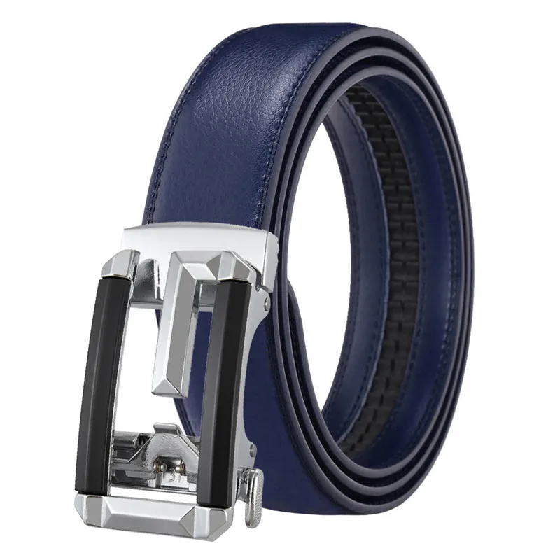 Leder-Klickgürtel für Herren und Damen, 3,5 cm, mit hochwertiger Legierung, automatischer Schnalle, Unisex, klassische Business-Gürtel für Jeans – Detail 6