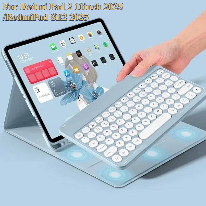 

Для нового XIAOMI Redmi Pad 2 11 дюймов 2025 Bluetooth-клавиатура Чехол для Mi Redmi Pad SE2 2025 Funda с мышью и сенсорной клавиатурой