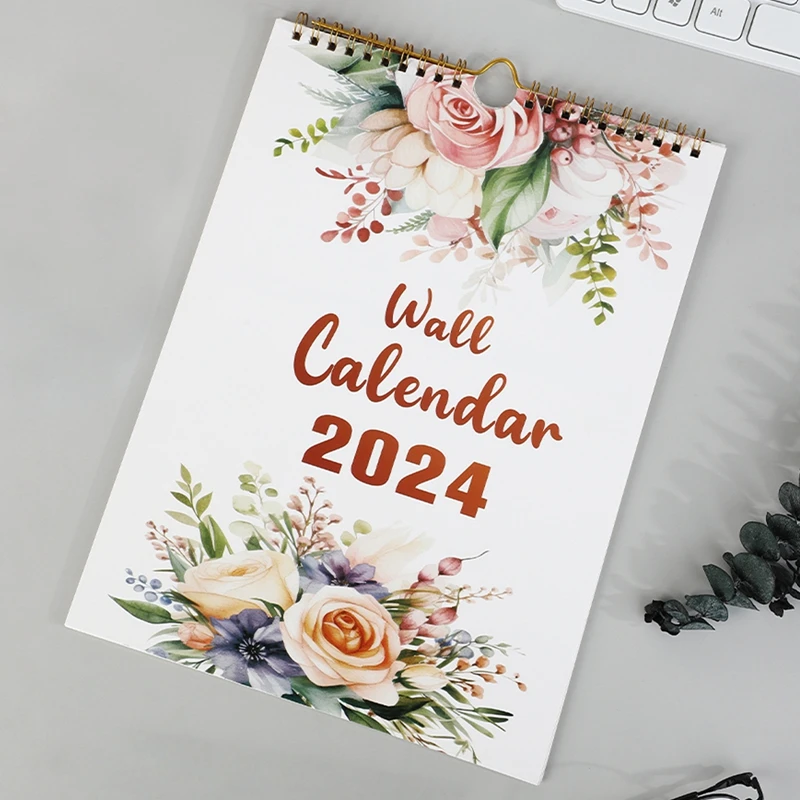 2024 Simple Monthly Wall Calendar Scheduler Planner Hanging Wall Calendar Paper Calendar Weekly Daily Planning Annual Agenda