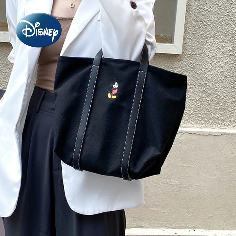 Disney Mickey Original Canvas Bag Luxury Brand Women's Handbag Large-capacity Cartoon Cute Fashion Women's Shoulder Oblique Bag