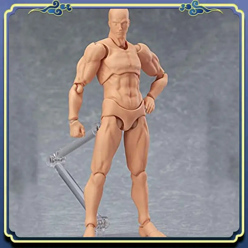 Portable 2X Body Doll, Artists Manikin Blockhead Jointed Mannequin Drawing Figures Male+Female Set (Skin Color)