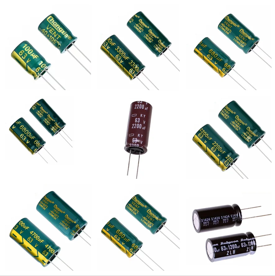 Capacitor eletrolítico de alumínio de alta frequência, 63V, 680uF, MERGULHO, 10, 50, 100 PCes pelo lote