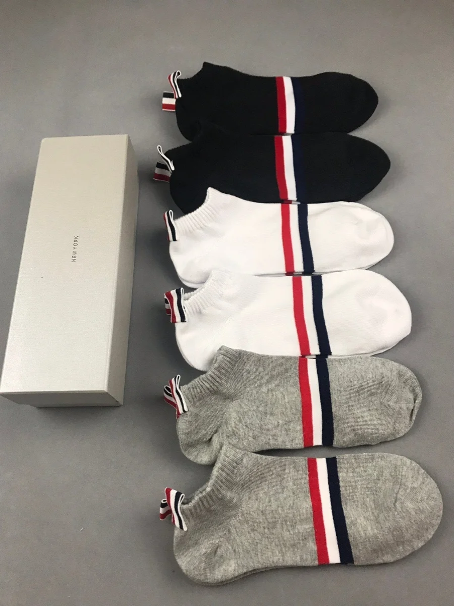 

New Arrival Cotton Sports Sos Men's ort Tube Thin Summer Anti-Odor Absorbent Boxed 5 Pairs ex Home Comfort Stoings