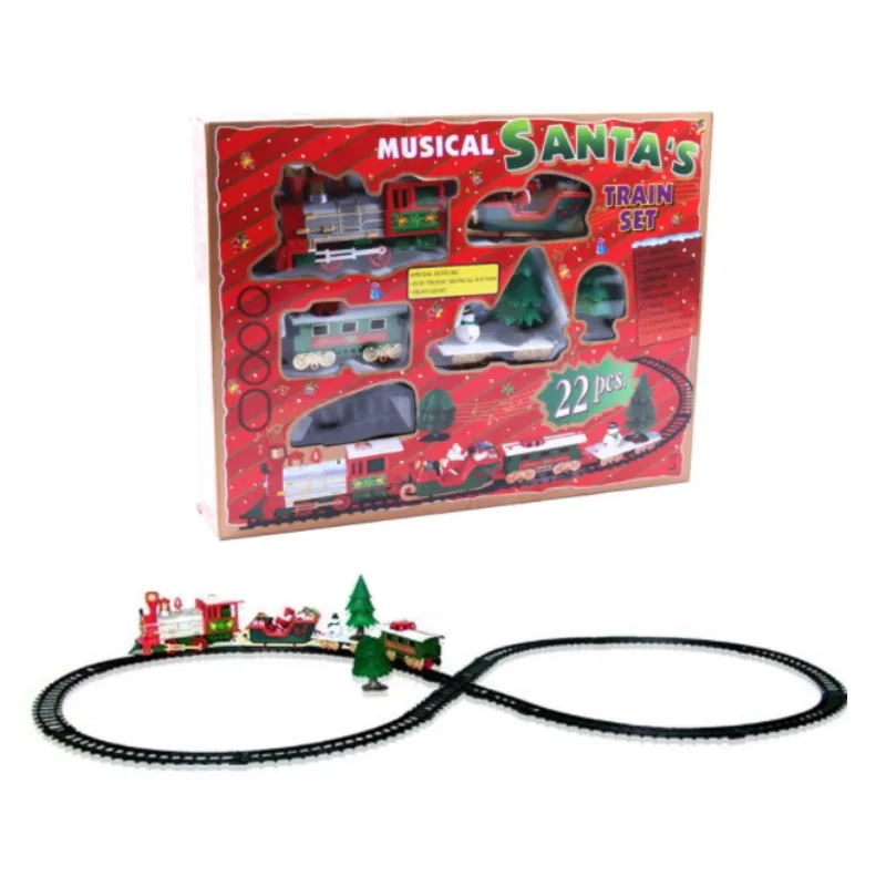 DIY klassische Schiene Fracht elektrische Zug Spielzeug Weihnachten Gleis Set Modell Kinder Weihnachts geschenke