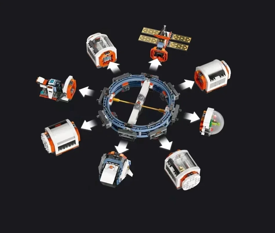 City Modular Space Station Compatible Building Block Toys satellite Space train Creative Bricks Gifts for Boys Girls