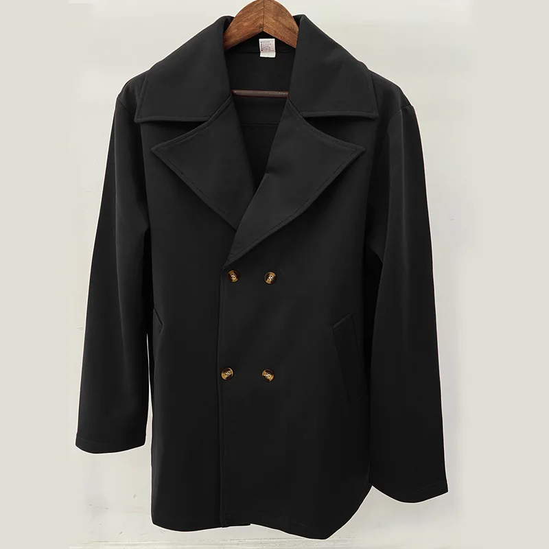 Winter Overcoat British Style Trench Casual Lapel Men\'s Jackets Solid Color Trench Coat Breasted Mens Clothing For Man Jacket