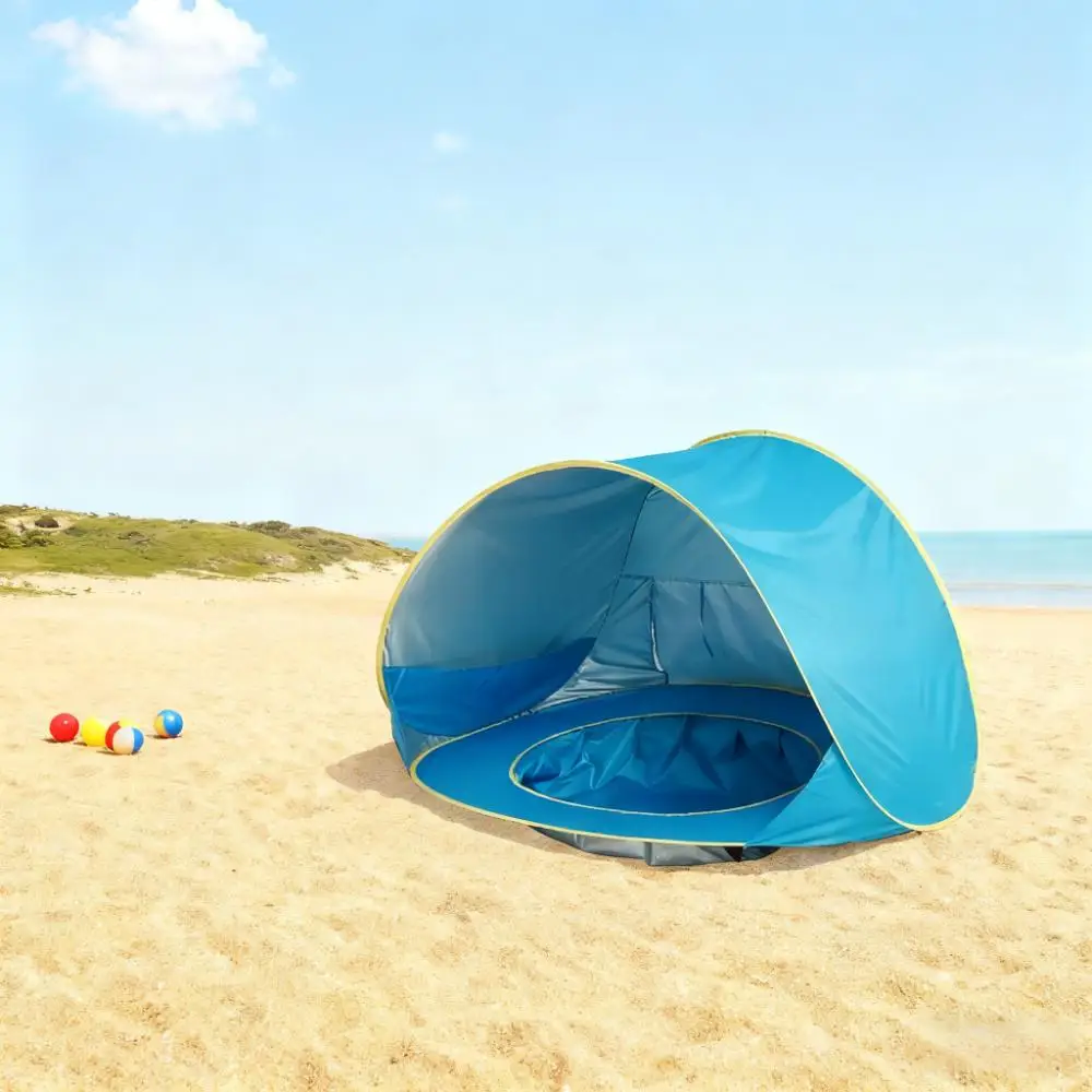 

Портативная детская пляжная палатка с навесом со встроенным бассейном и защитой от ультрафиолета, уличный детский навес для кемпинга и путешествий