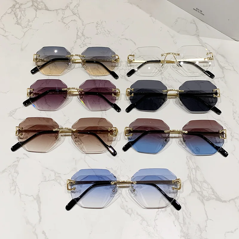 New Vintage Sunglasses Women Men Ellipse Sun Glasses Female Round Oculos De Sol ﻿for Male Metal Eyeglass Legs Polygon Eyewear image 3