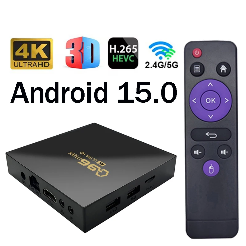 TV Box 2026 Android 15.0 Allwinner H313 Quad Core 5G 2.4G WiFi HDR10 4K Q96 Max Media Player IPTV Home Theater TV Box