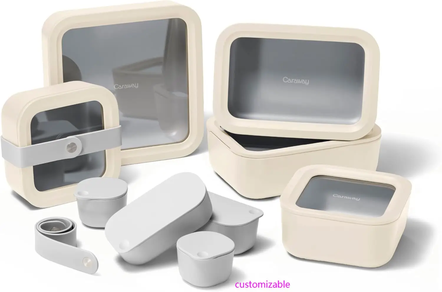 

14pc Glass Food Storage Container Set - Easy to Store, Non Toxic Lunch Box - with Glass Lids - Includes Storage Organizer & Dot
