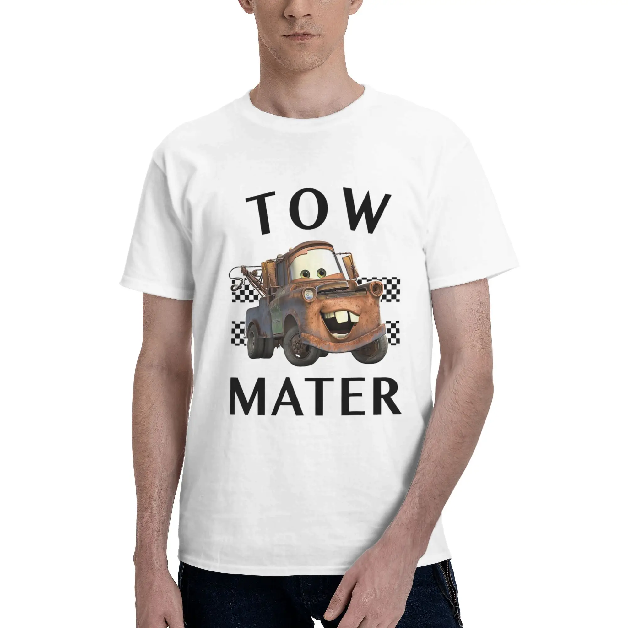 

Футболка из 100% хлопка Tow Mater, мужские футболки большого размера, мужские футболки с круглым вырезом и коротким рукавом, S-6XL