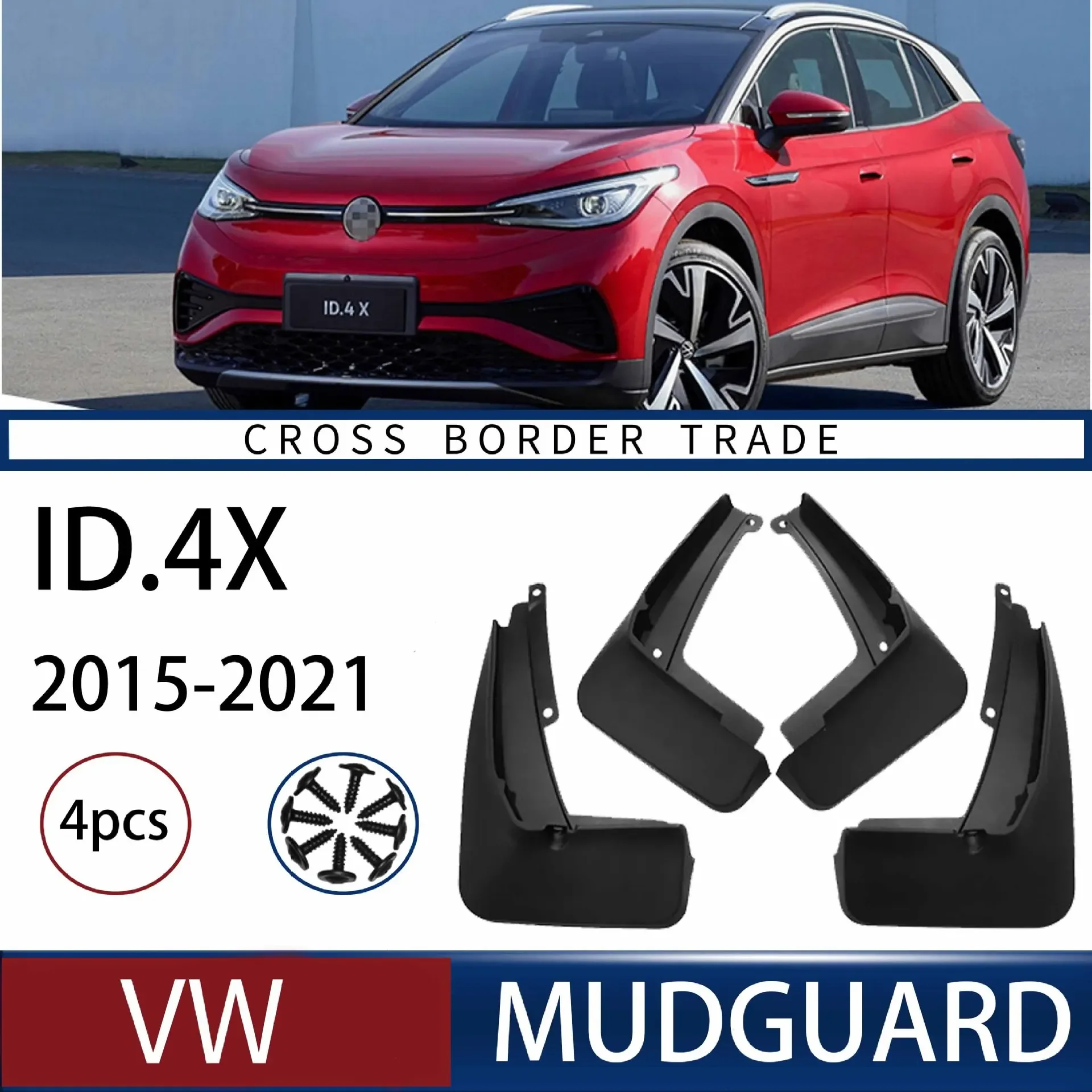 

For VOLKSWAGEN ID.4X 2015-2023 Mudguards Fender Mudflaps Front Rear Flares Splash Guards Cover Car Accessorie